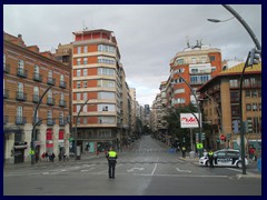 Murcia City Centre South part - The police is preparing for a biking competition at Plaza Martínez Tornel.